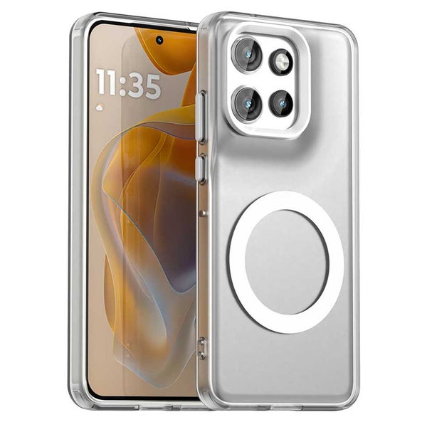 Motorola Edge 50 Neo / 60 Neo Suojakuori (PC+TPU+PET, MagSafe) - Valkoinen