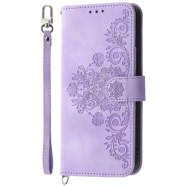 Samsung A56 Suojakotelo (kukkakuvio) - Vaalea liila