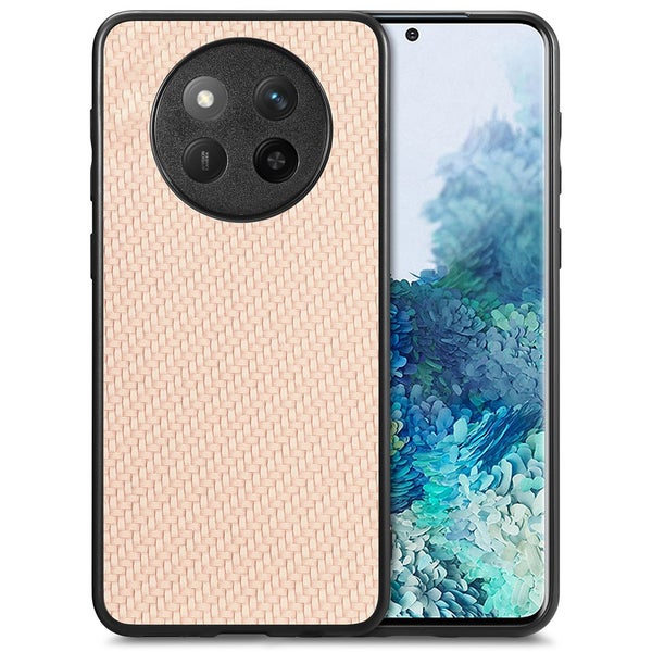 Honor Magic7 Lite Suojakuori (Carbon Fiber Texture) - Vaaleanoranssi 