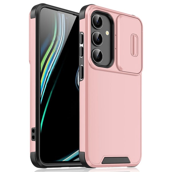 Samsung A16 Suojakuori (TPU + PC, liukuvalla kameran suojalla) - Pinkki