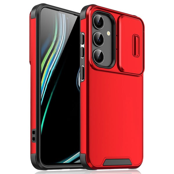 Samsung A16 Suojakuori (TPU + PC, liukuvalla kameran suojalla) - Punainen