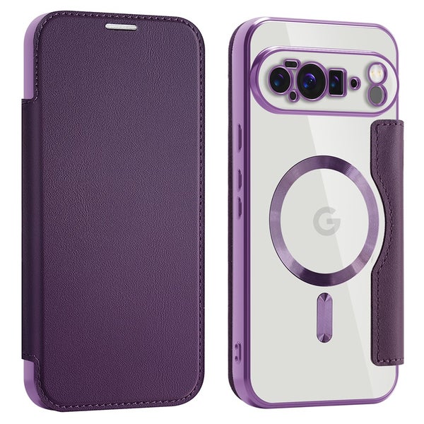 Google Pixel 10 Pro XL Suojakotelo (l&auml;pin&auml;kyv&auml; takakansi) - Tumma liila