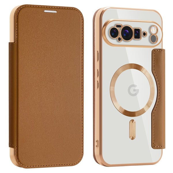 Google Pixel 10 Pro XL Suojakotelo (l&auml;pin&auml;kyv&auml; takakansi) - Ruskea