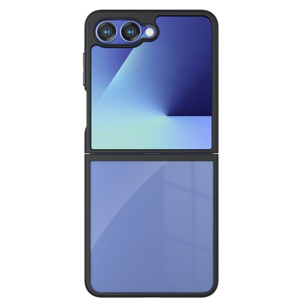 Samsung Flip 7 Suojakuori (TPU + PC) - Kirkas musta reunus