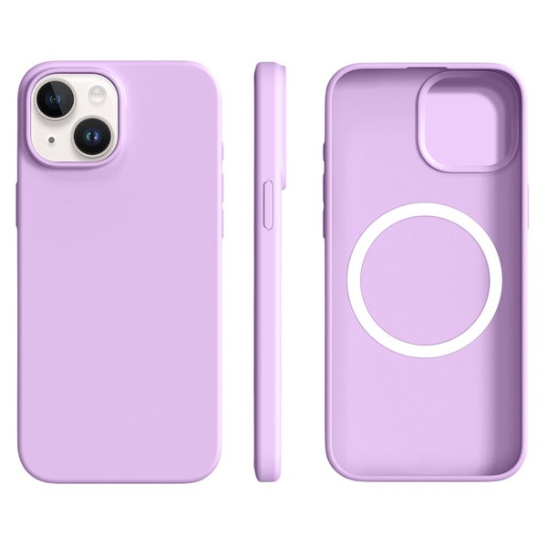 iPhone 14 Suojakuori (silikoni, MagSafe) - Violetti