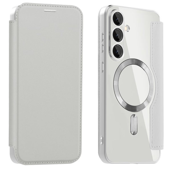 Samsung S25 FE Suojakotelo (PU nahkainen) - Harmaa