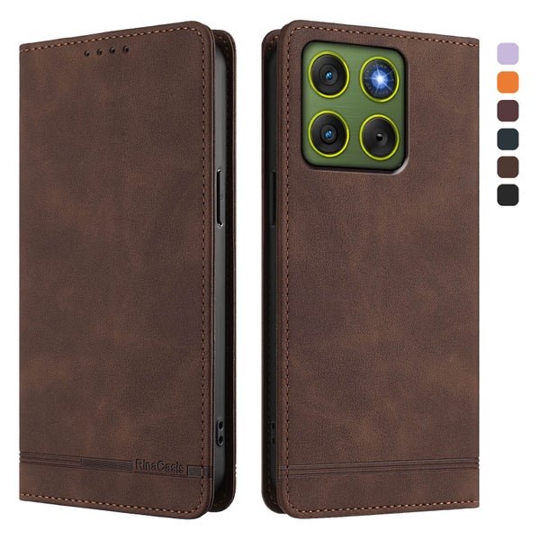 Motorola Edge 70 Suojakotelo (RINACASIS, RFID Blocking) - Ruskea