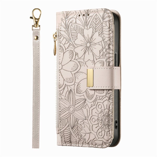 Honor Magic 8 Lite Lompakkokotelo (Vetoketjutaskulla , kuvioitu) &ndash; Vaalea