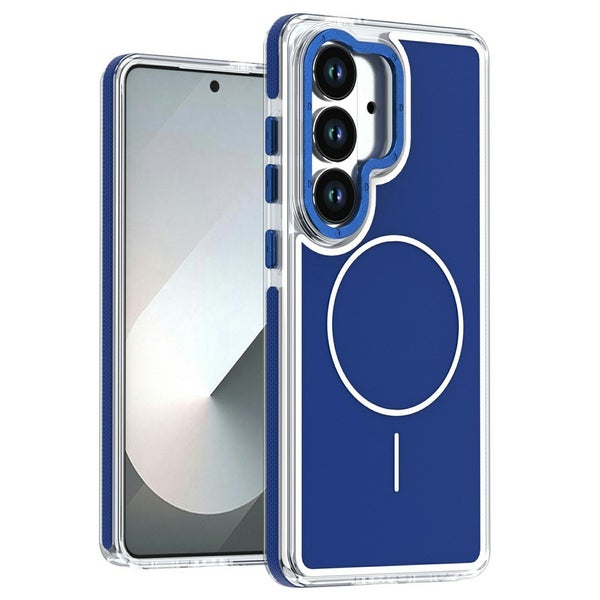 Samsung S26 Suojakuori kaksiv&auml;rinen (TPU + PC, Magnetic) - Sininen