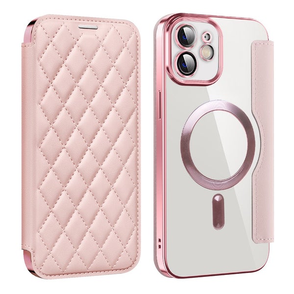 iPhone 12 Suojakotelo (Rhombus kuvioitu) &ndash; Pinkki