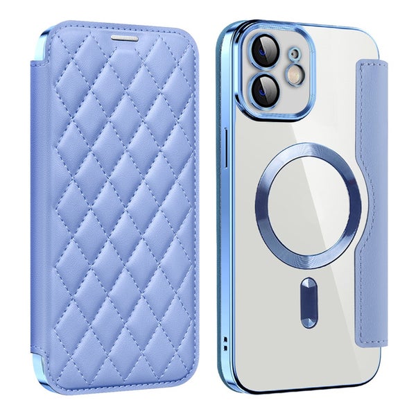 iPhone 12 Suojakotelo (Rhombus kuvioitu) &ndash; Vaaleansininen