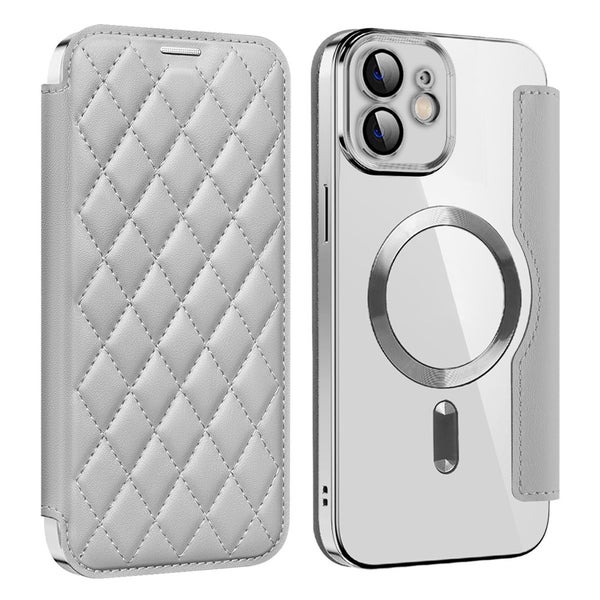 iPhone 12 Suojakotelo (Rhombus kuvioitu) &ndash; Harmaa