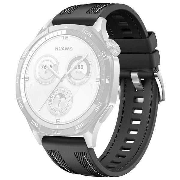 Nylon silikoniranneke (22mm) - Musta