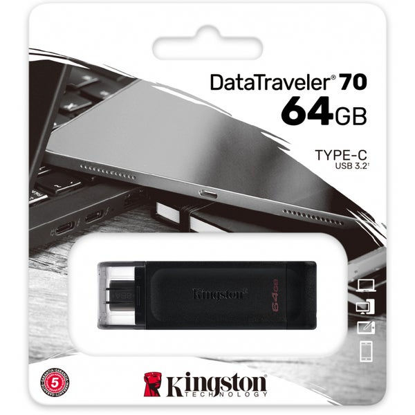 Kingston DataTraveler 70 muistitikku, USB-C, 64GB