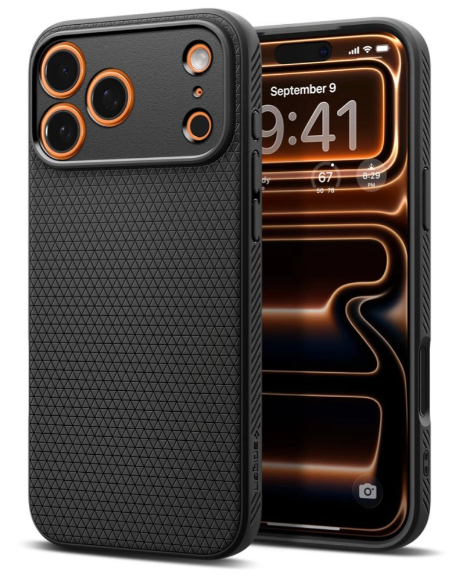 iPhone 17 Pro Spigen Liquid Air suojakuori &ndash; Mattamusta