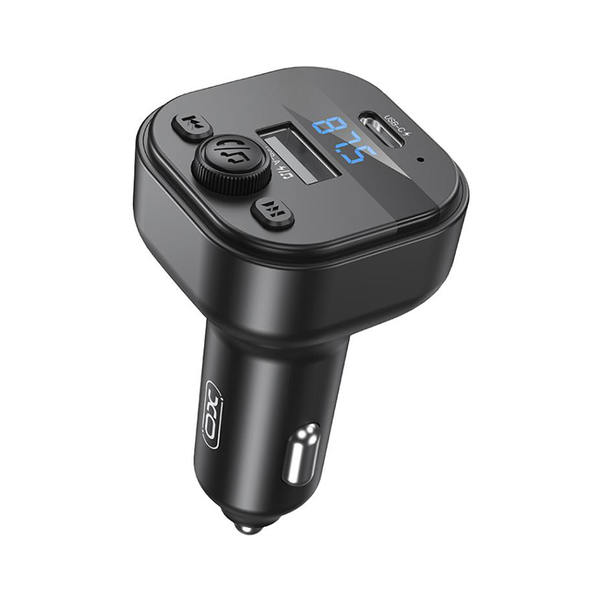 XO Bluetooth FM-l&auml;hetin ja autolaturi, USB-C + USB-A