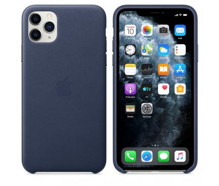 iPhone 11 Pro Max nahkainen suojakuori, Applen alkuper&auml;inen - Sininen