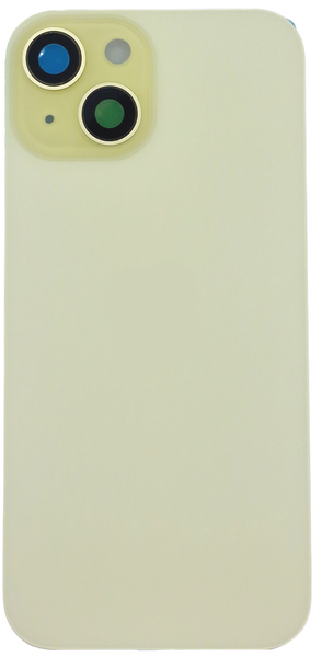 iPhone 15 Takalasi kehyksell&auml; + Magneetit - Keltainen