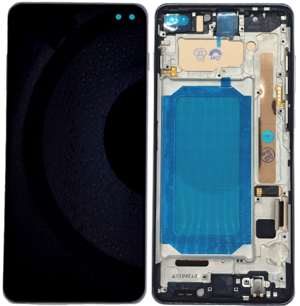 Samsung Galaxy S10 Plus N&auml;ytt&ouml; + Runko (Tarvike) - Musta