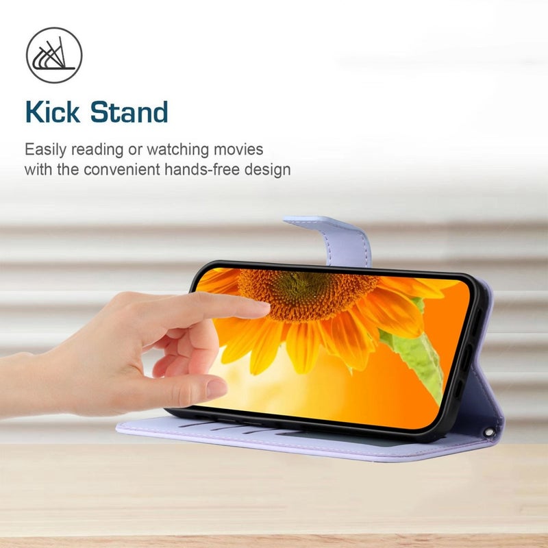 Samsung A16 Suojakotelo (Auringonkukka kuvioitu) - Vaalea liila