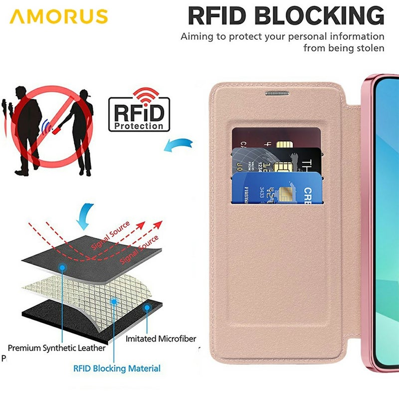 Samsung A16 Suojakotelo (PU nahkainen) - Pinkki